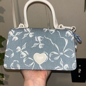 Stylish Blue and White Handbag